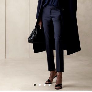 Banana Republic Ryan style wool blend pant, navy, size 10